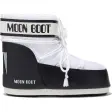 Moon Boot Icon Low Nylon i hvid nylon med sort nederdel og logobånd, set fra siden