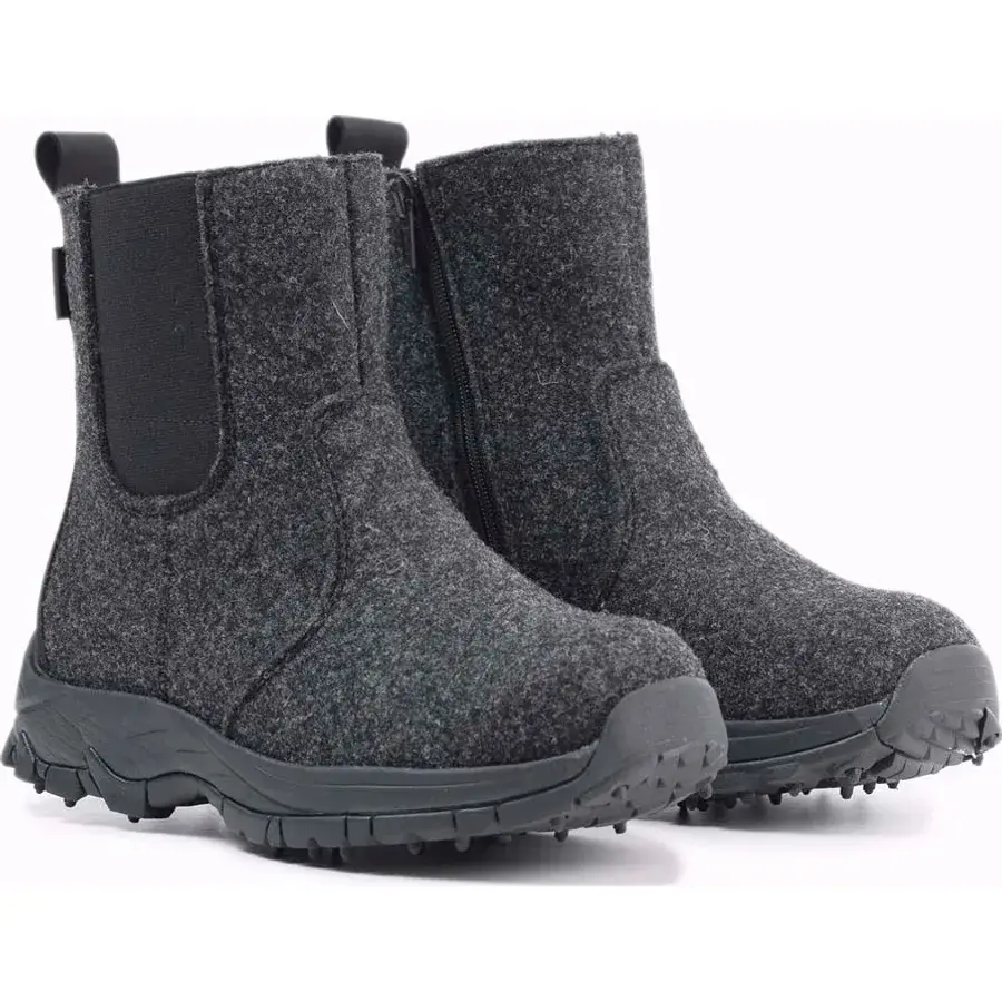 Produktbillede af Pomar Metso GORE-TEX damestøvle i grå filt og sort voksbehandlet skind