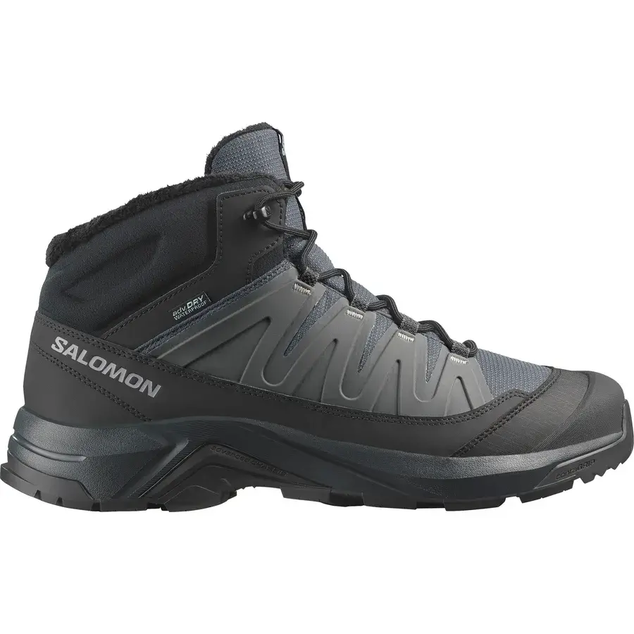 Salomon X-Adventure Coldrush Waterproof herre i grå og sort, set fra siden